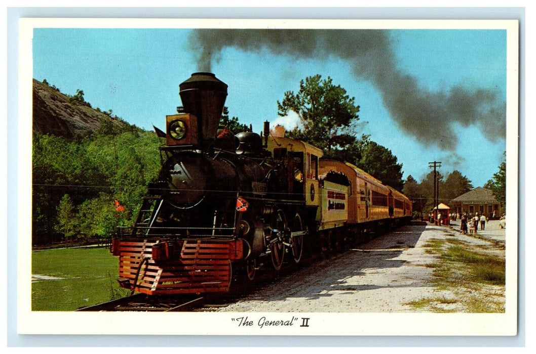 c1960 Stone Mountain Scenic Railroad "The General" II Train Replica Postcard