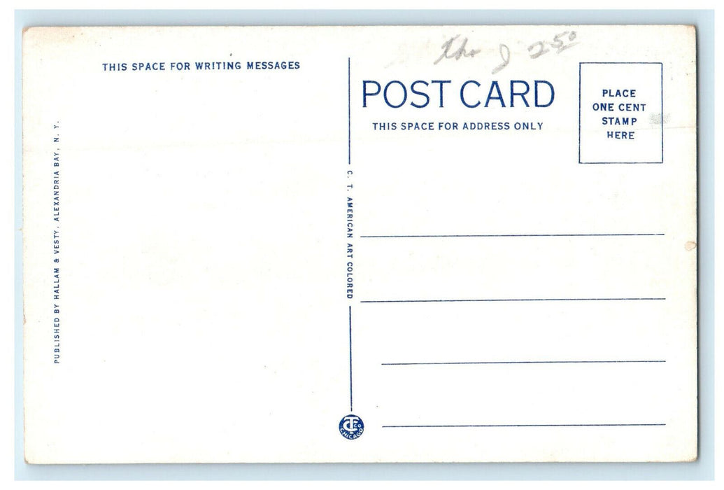 c1940s "Uncle Sam" Compliment of Thousand Island Boat Tours New York NY Postcard
