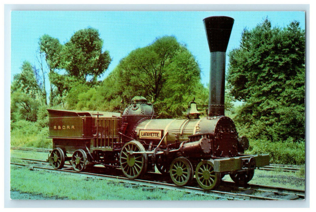 c1960 Baltimore and Ohio Transportation Museum, Lafayette Train Replica Postcard