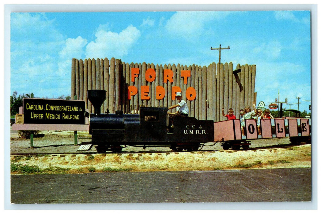 c1950s Fort Pedro, Carolina Confederateland and Upper Mexico Railroad Postcard