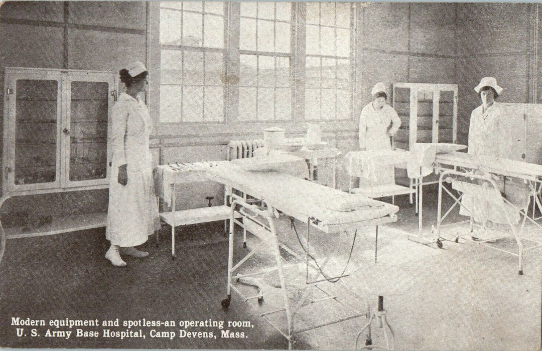 c1920s US Army Base Hospital, Camp Devens Massachusetts MA Unposted Postcard
