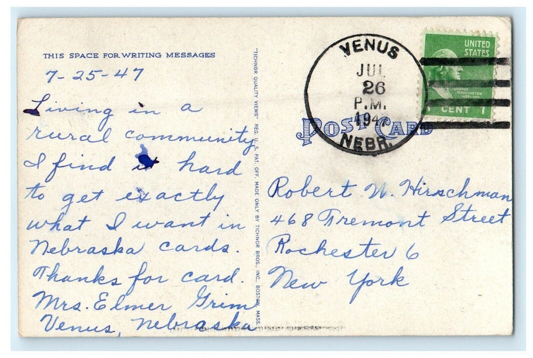 1947 Greetings From O'Neill Nebraska NE Posted Vintage Postcard