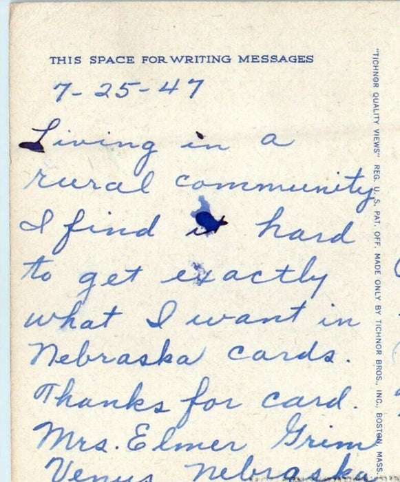 1947 Greetings From O'Neill Nebraska NE Posted Vintage Postcard