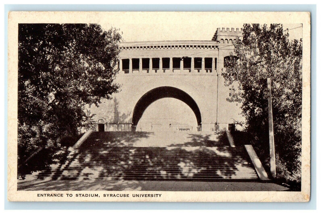 Entrance To Stadium University Syracuse New York NY Divided Back Postcard