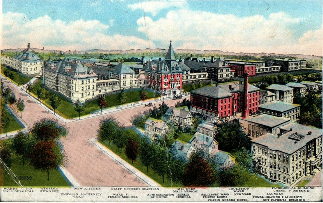 1932 Worcester City Hospital, Worcester, Massachusetts MA Posted Postcard