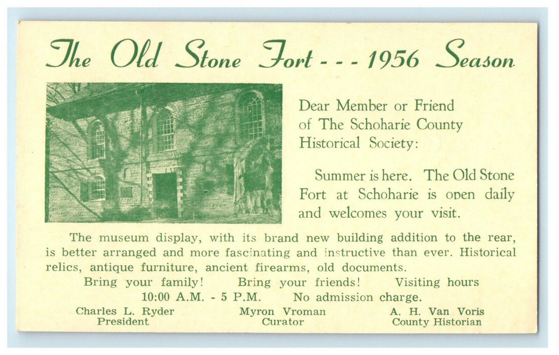 The Old Stone Fort Museum Schoharie New York NY Advertising Postcard