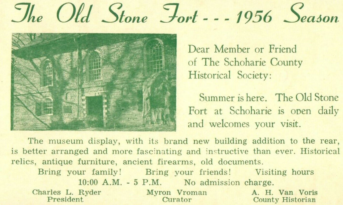The Old Stone Fort Museum Schoharie New York NY Advertising Postcard