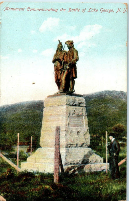 1912 Monument Commemorating The Battle of Lake George New York NY Postcard