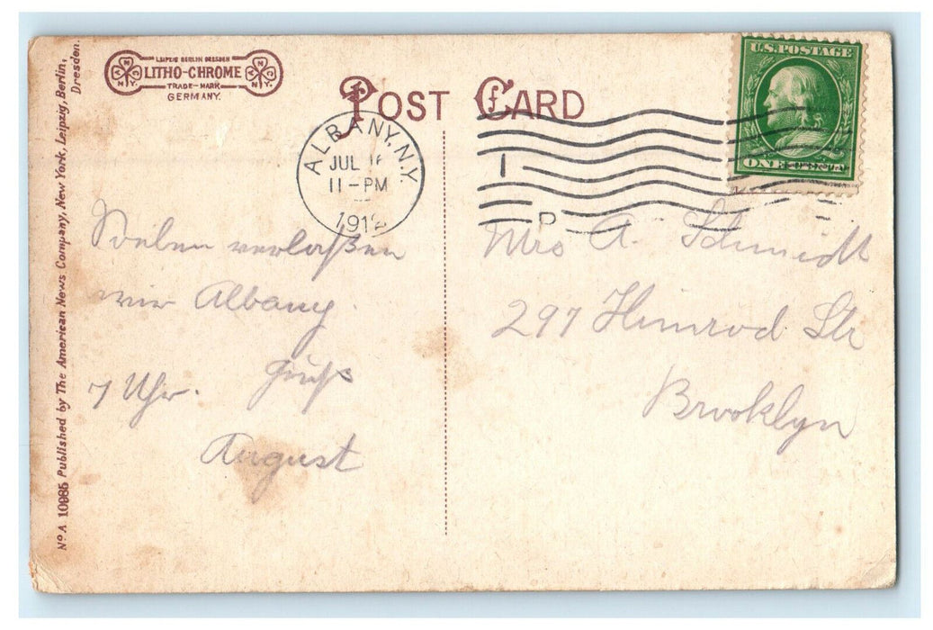 1912 Monument Commemorating The Battle of Lake George New York NY Postcard