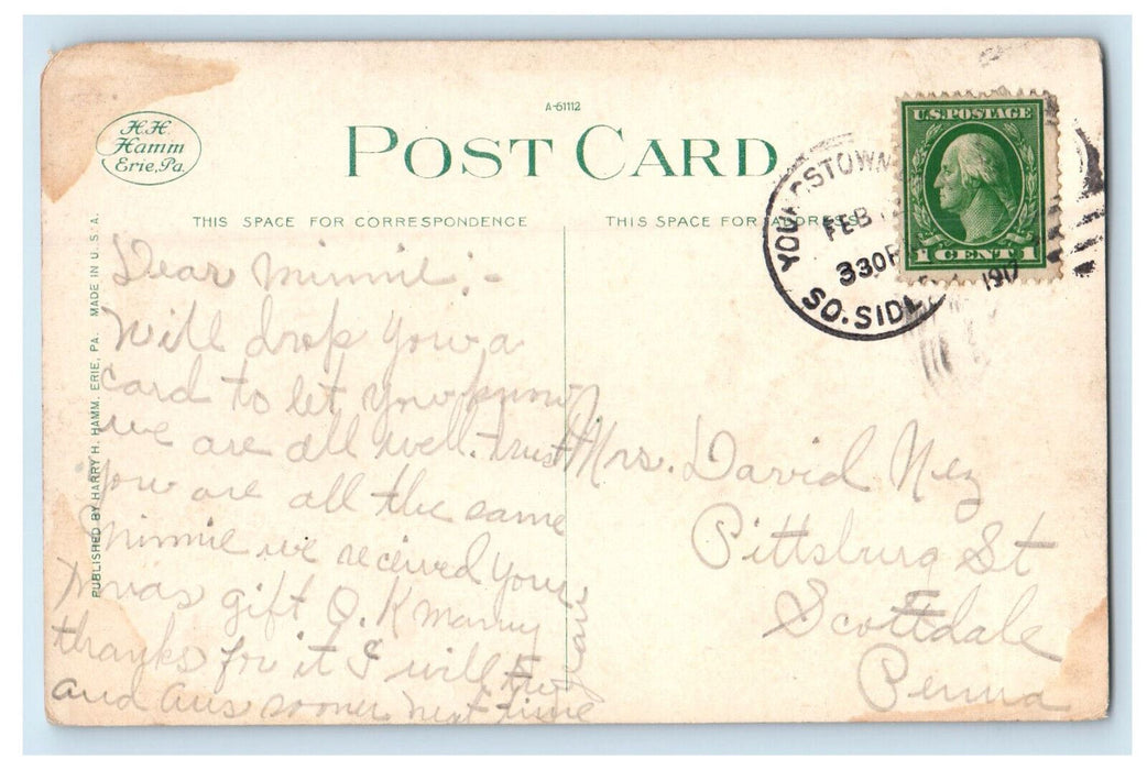 1917 YWCA Youngstown Ohio OH Posted Antique HH Hamm Erie PA Postcard