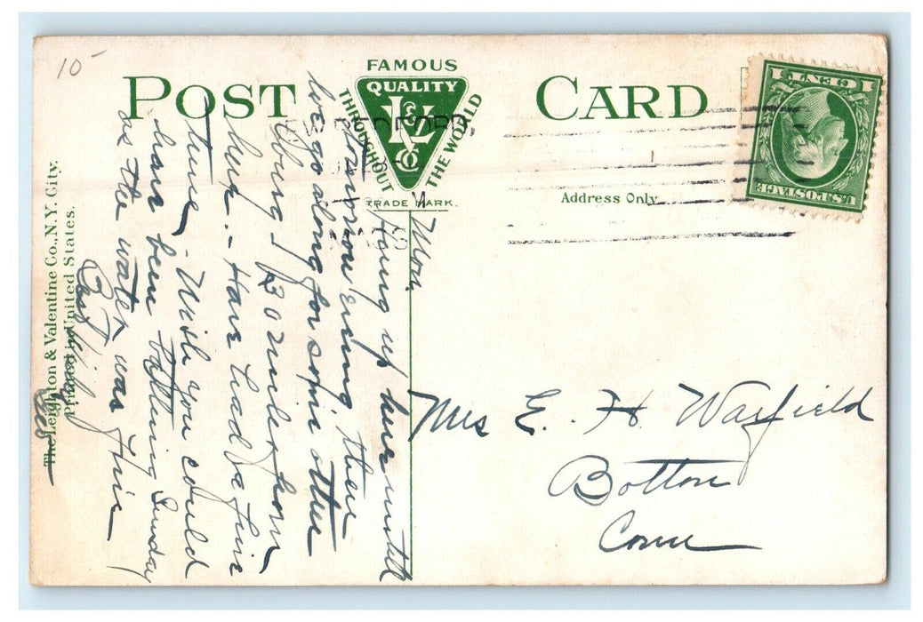 New Bedford Massachusetts Yacht Club East Side From Bridge MA Posted Postcard