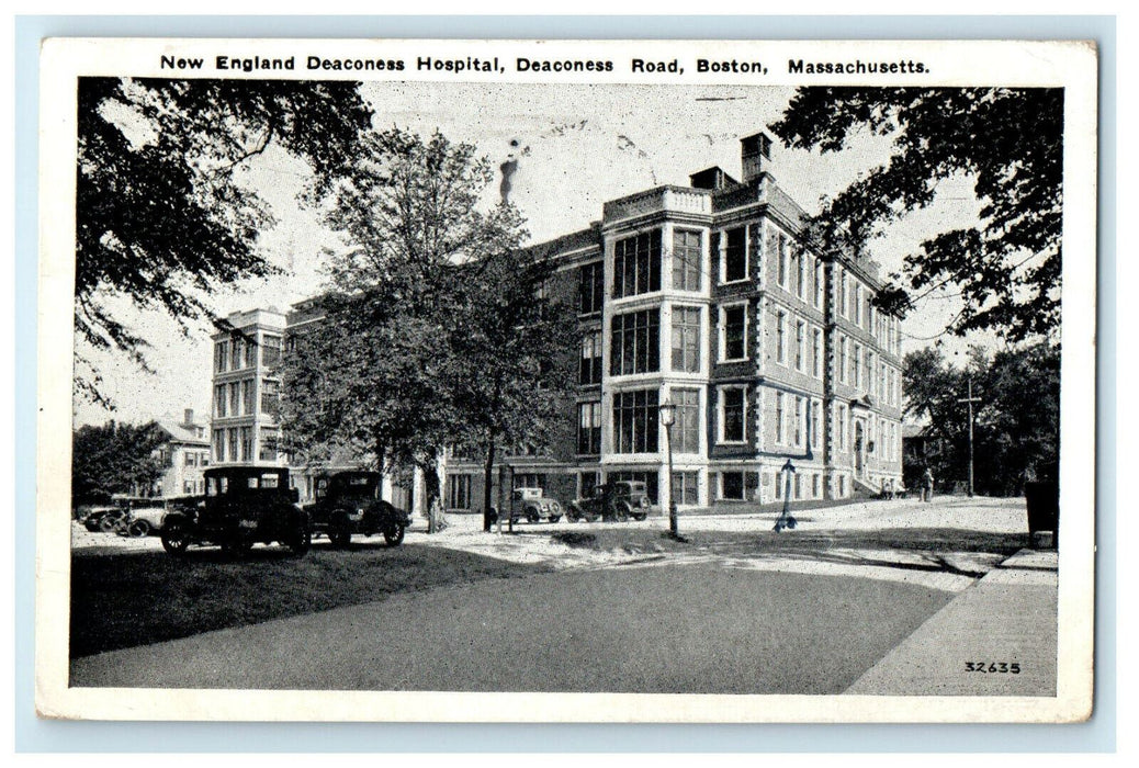 1932 New England Deaconess Hospital, Boston Massachusetts MA Cancel Postcard