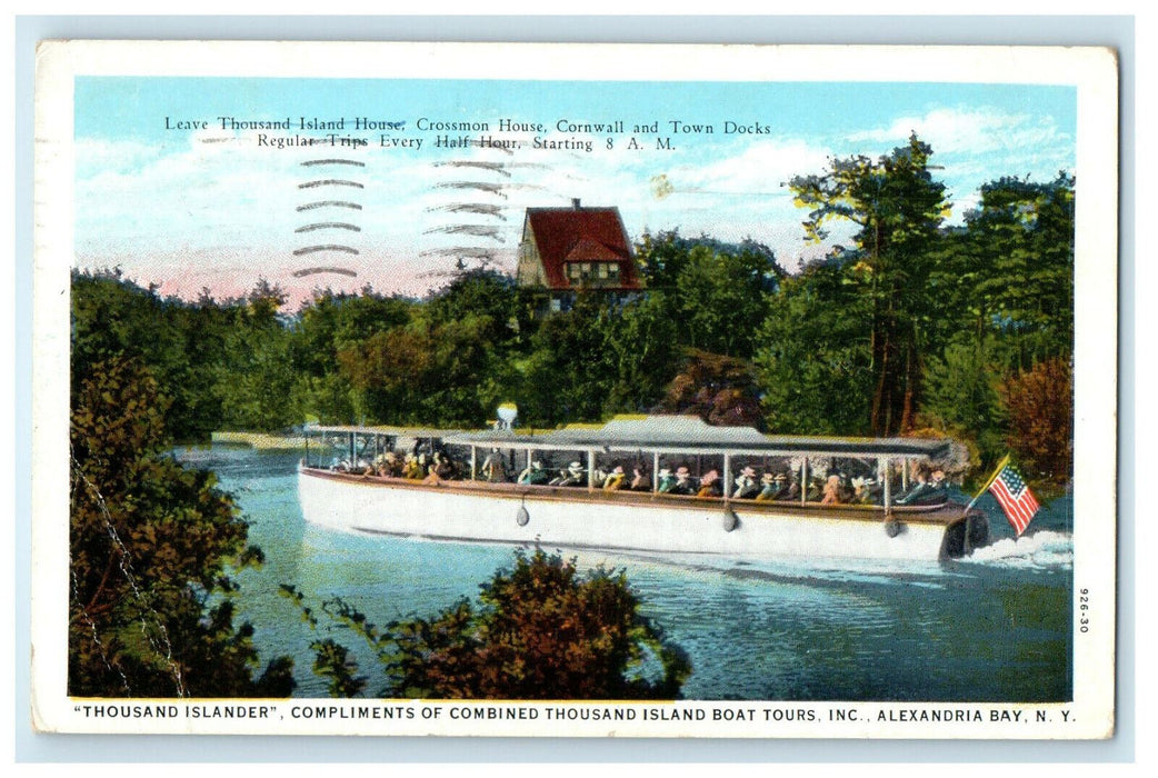 1940 Thousand Islander Thousand Island Boat New York NY Postcard