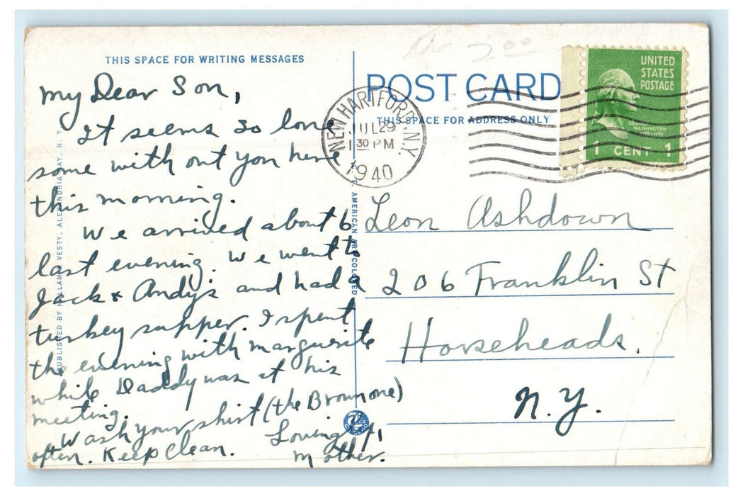 1940 Thousand Islander Thousand Island Boat New York NY Postcard