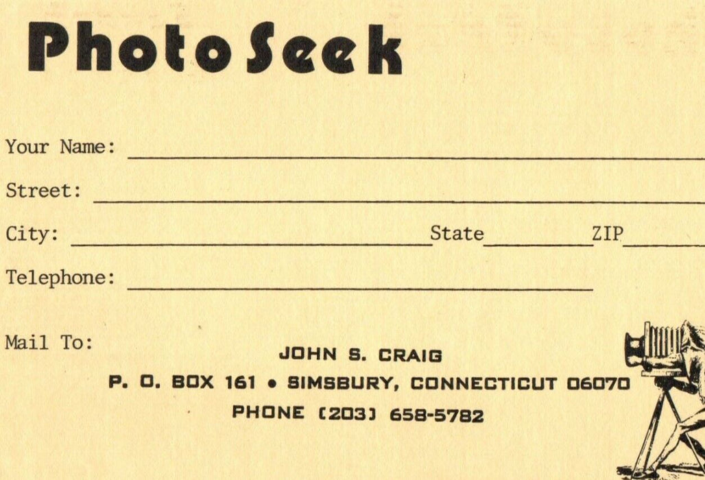 c1950’s PhotoSeek Advertising Simsbury Connecticut CT Vintage Postcard