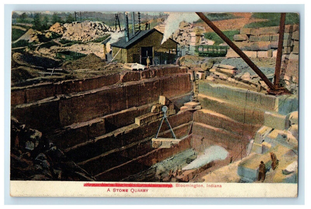 1909 A Stone Quarry Bloomington Indiana IN Posted Antique Postcard
