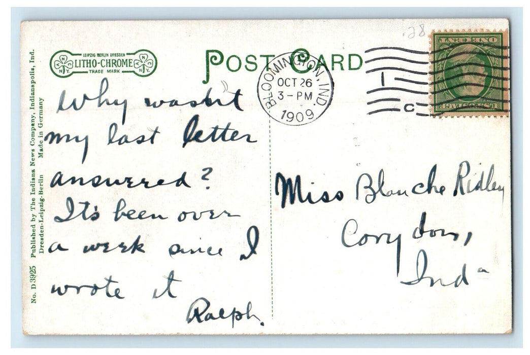 1909 A Stone Quarry Bloomington Indiana IN Posted Antique Postcard