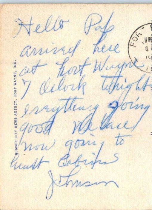 1950 Young Men's Christian Assn Street View Car Fort Wayne Indiana IN Postcard