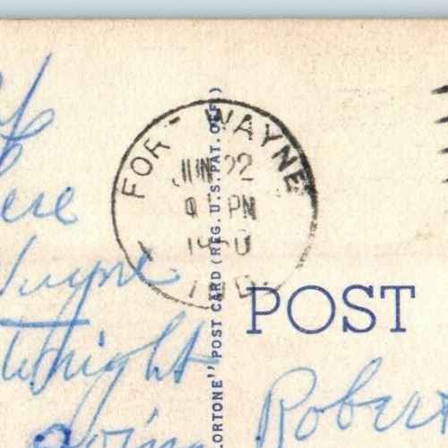 1950 Young Men's Christian Assn Street View Car Fort Wayne Indiana IN Postcard