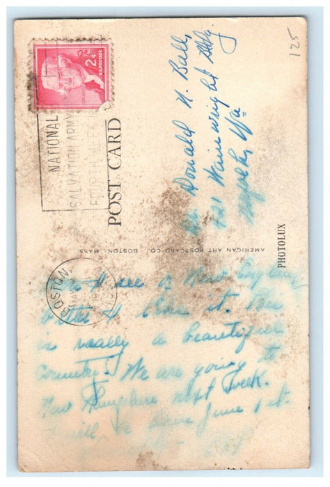 1956 Harvard University Boat House Dorm From Charles River Cambridge MA Postcard