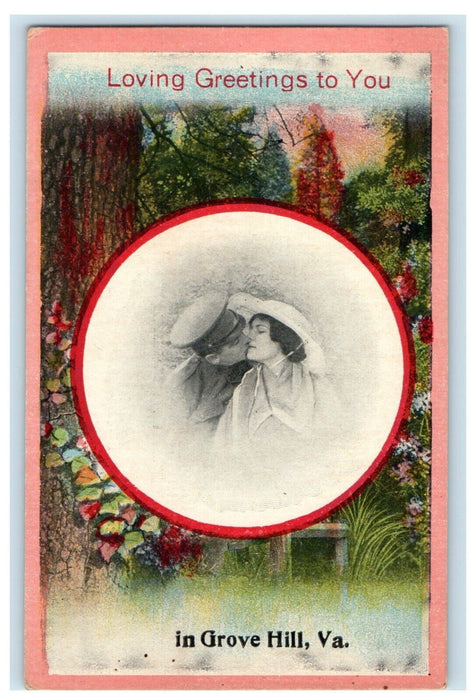 1918 Loving Greetings To You, Grove Hill Virginia VA Antique Postcard