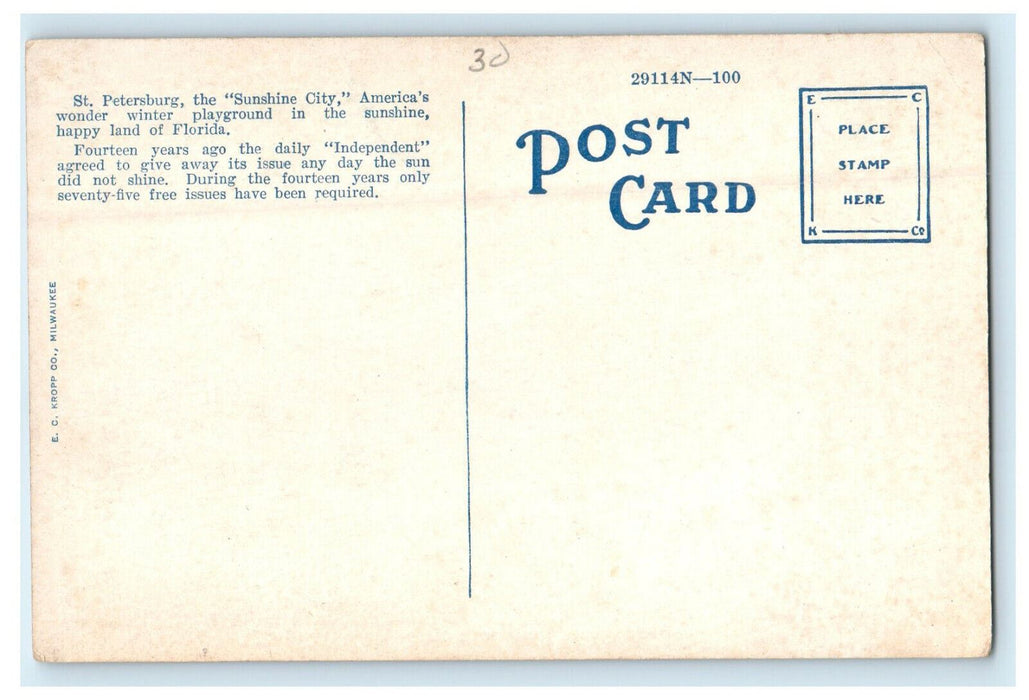 c1920s Barn Yard Golf, Williams Park, St. Petersburg Florida FL Postcard