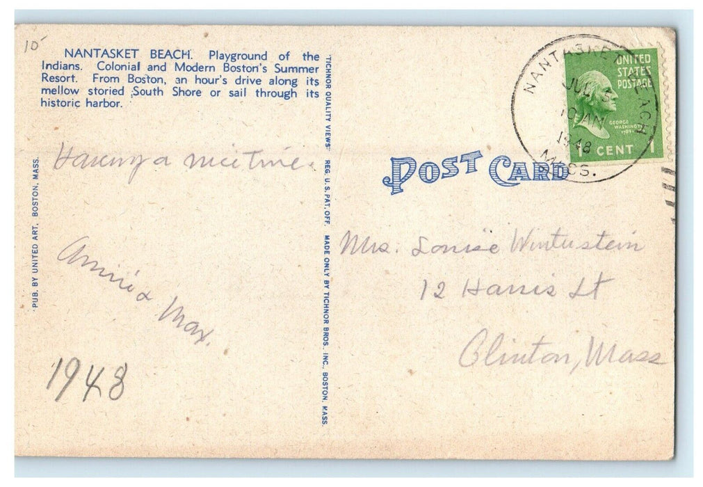 1948 Panorama of Paragon Park, Nantasket Beach Massachusetts MA Postcard