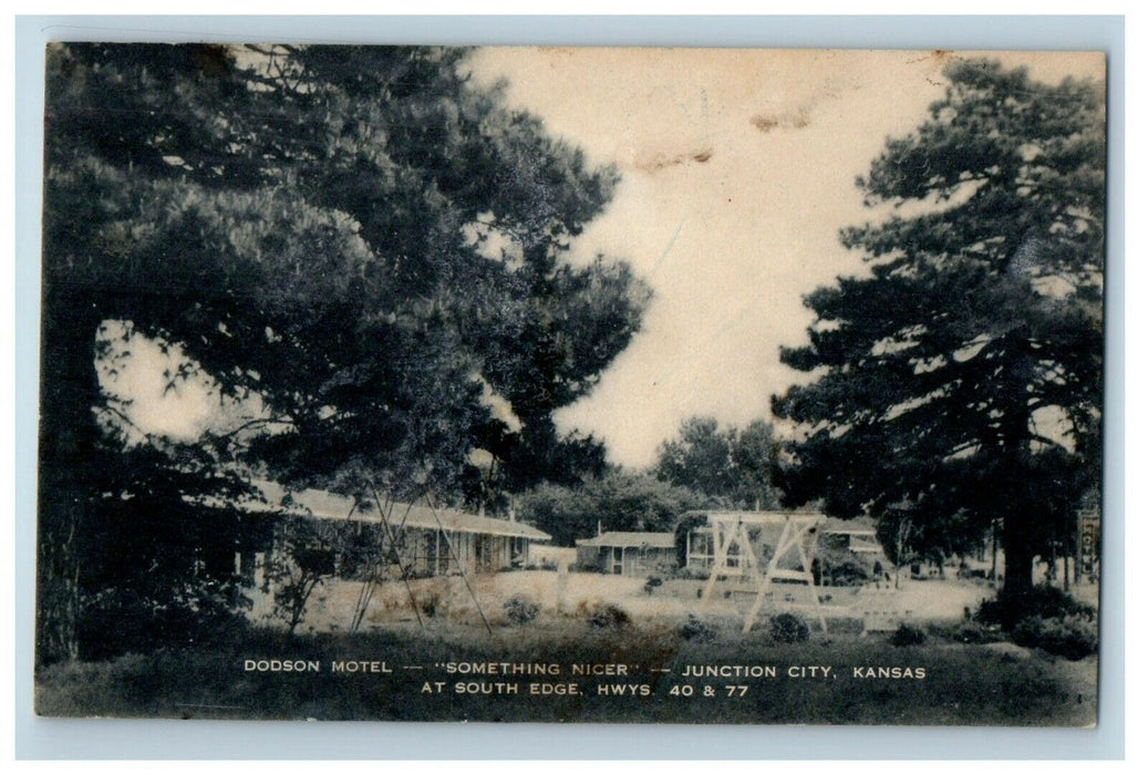 c1940's Dodson Motel Junction City Kansas KS At South Edge Hwys Postcard