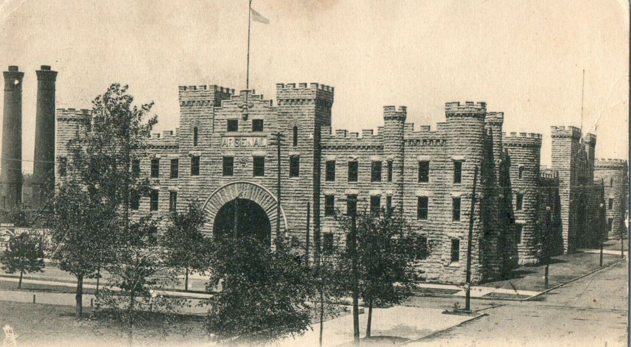1905 State Arsenal, Springfield Illinois IL Posted Antique Postcard