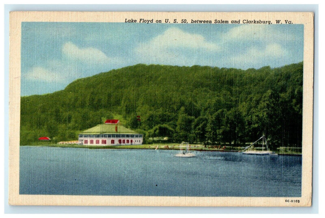 1958 Lake Floyd On U.S 50 Between Salem And Clarksburg West Virginia WV Postcard