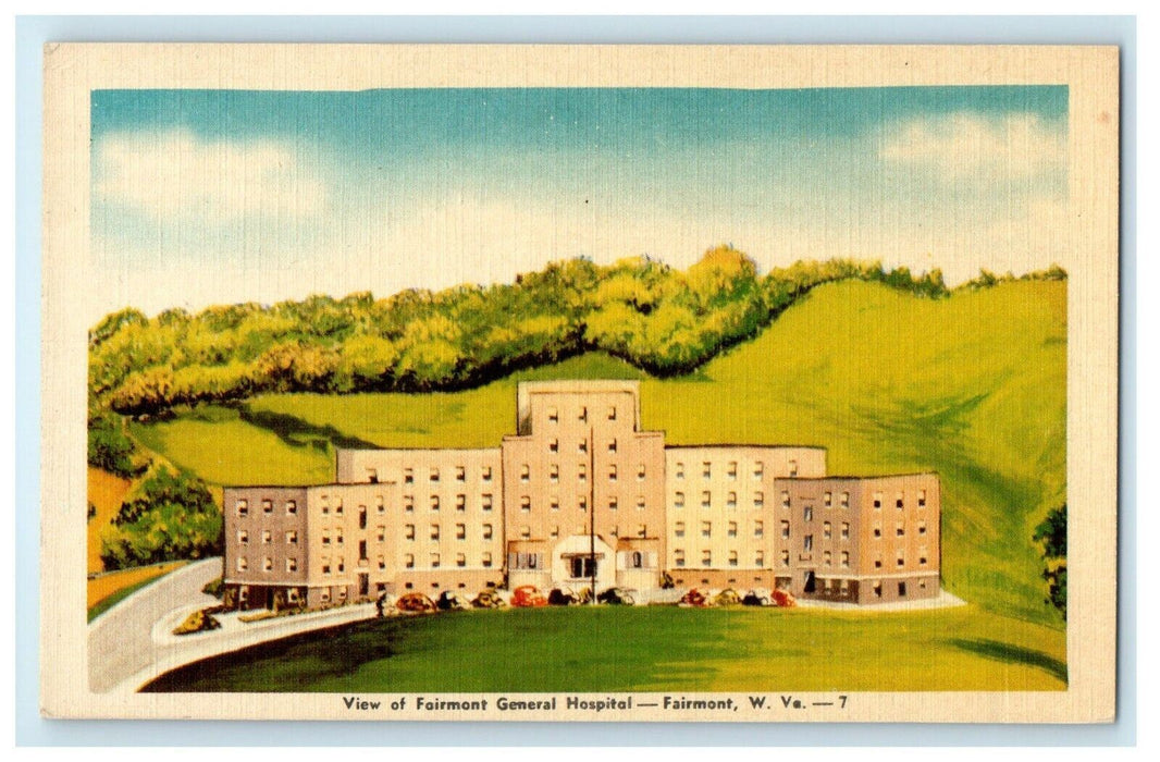 c1940's View Of Fairmont General Hospital Fairmont West Virginia WV Postcard