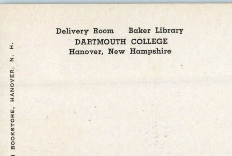 Baker Library Dartmouth College Interior View Hanover New Hampshire NH Postcard