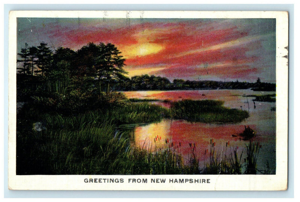 1940 Sunset View, Greetings from New Hampshire Keene NH Posted Vintage Postcard