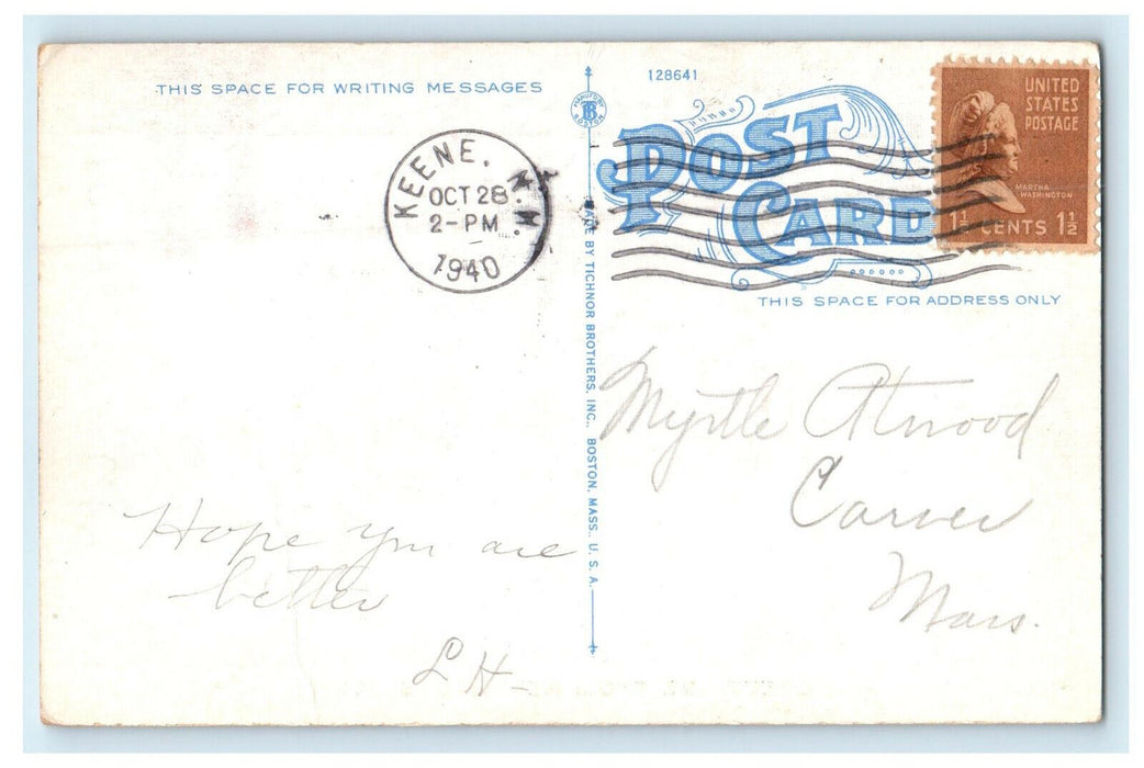 1940 Sunset View, Greetings from New Hampshire Keene NH Posted Vintage Postcard