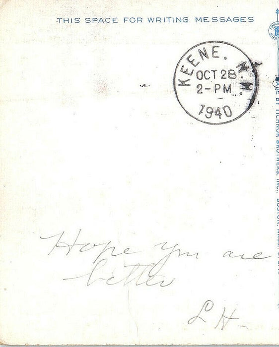 1940 Sunset View, Greetings from New Hampshire Keene NH Posted Vintage Postcard