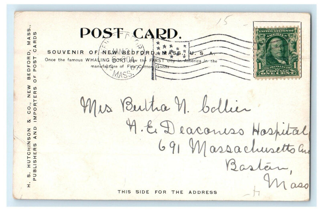 Grace Episcopal Church County School Streets New Bedford Massachusetts Postcard