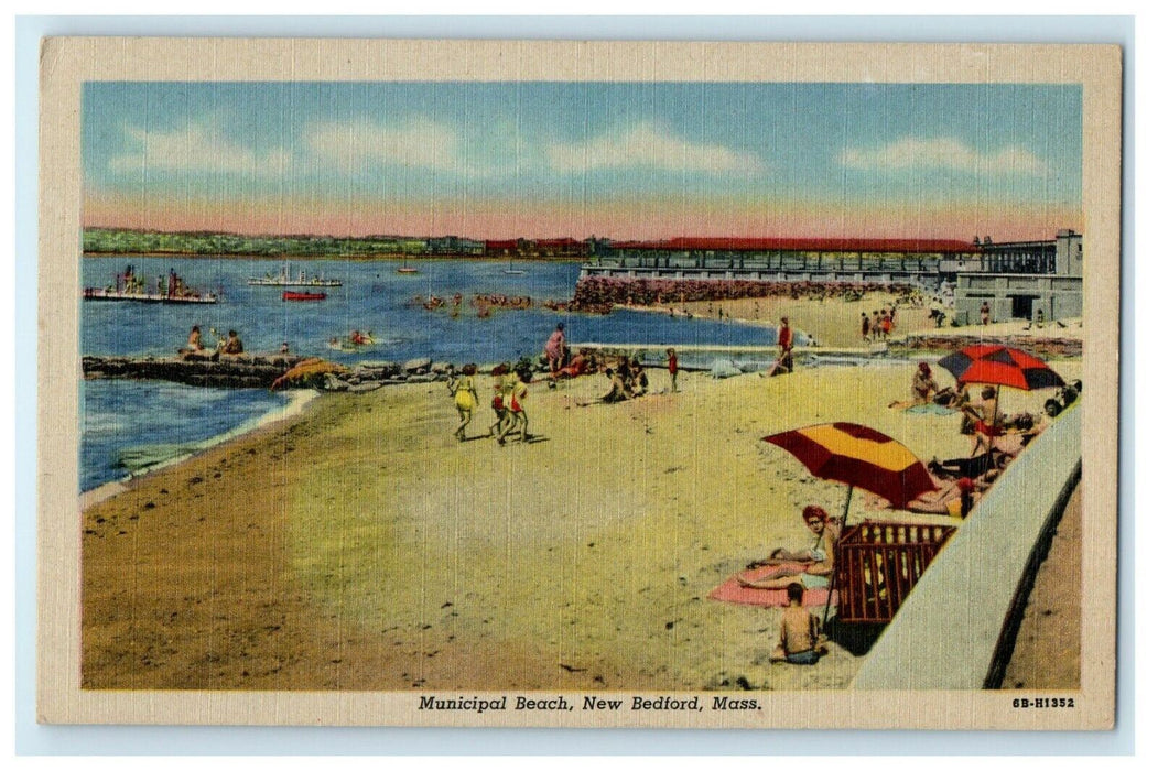 A View Of Municipal Beach New Bedford Massachusetts MA Unposted Postcard