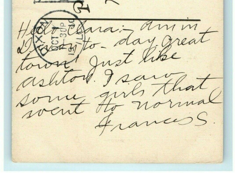 Illinois Central Cut Dixon Illinois 1910 Ashton Vintage Antique Postcard