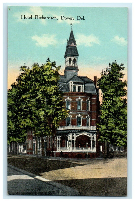 c1910 Hotel Richardson Street View Dover Delaware DE Unposted Antique Postcard