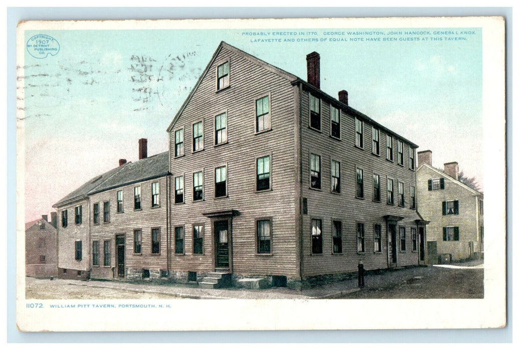1909 William Pitt Tavern, Portsmouth New Hampshire NH Posted Antique Postcard