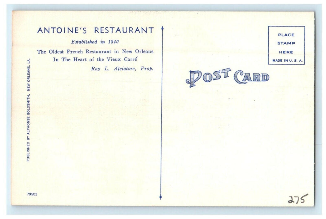 c1940's Antoine's Restaurant 713 St. Louis Street New Orleans LA Postcard