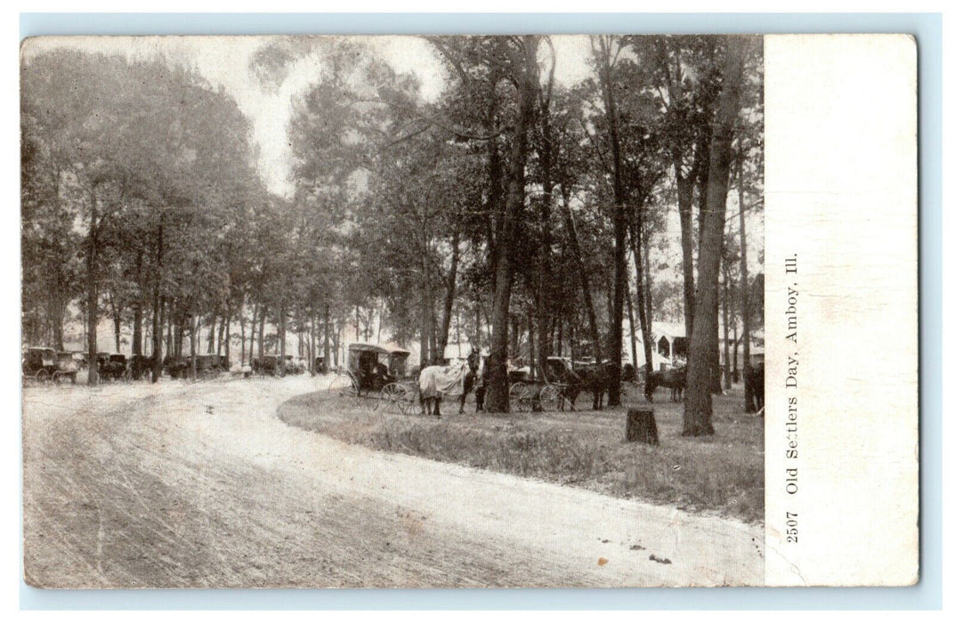 Old Settler's Day Amboy Illinois c1910 Carriages Vintage Antique Postcard