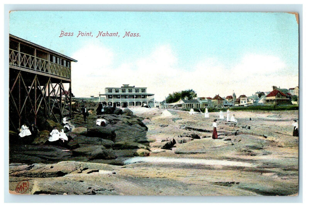 1910 Bass Point Nahant Massachusetts MA Posted Antique Postcard