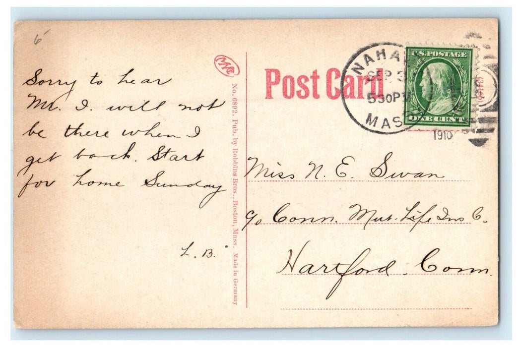 1910 Bass Point Nahant Massachusetts MA Posted Antique Postcard