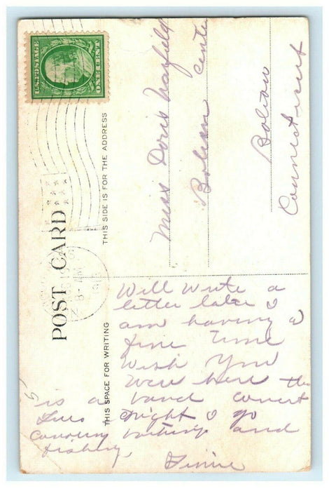 1913 Scene in Methodist Church, Norwood Massachusetts MA Antique Postcard