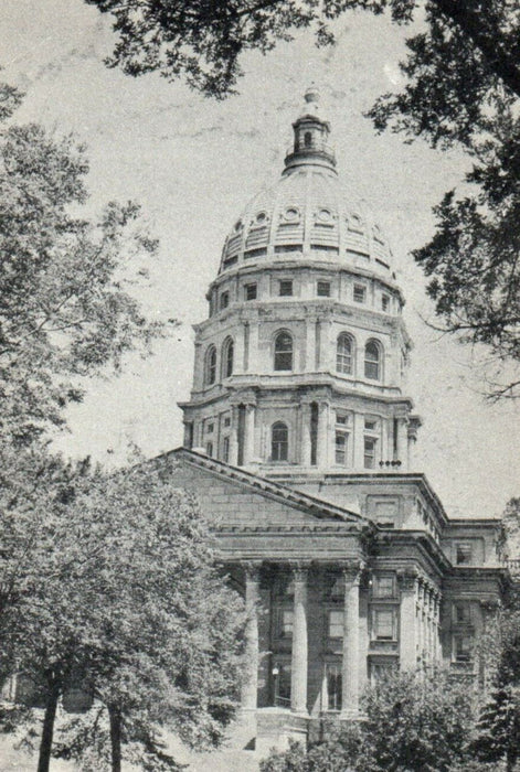c1940's State Capitol Building Topeka Kansas KS Unposted Vintage Postcard