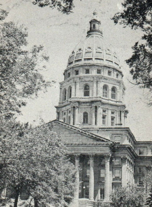 c1940's State Capitol Building Topeka Kansas KS Unposted Vintage Postcard