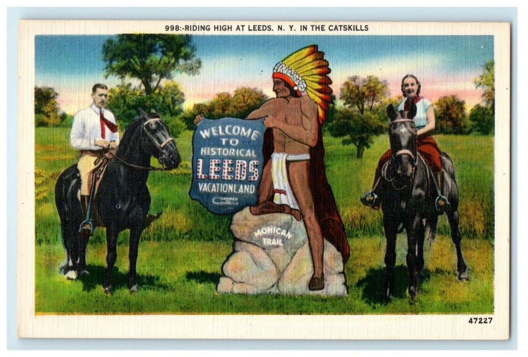 c1940's Riding High At Leeds New York NY In The Catskills Mohican Trail Postcard