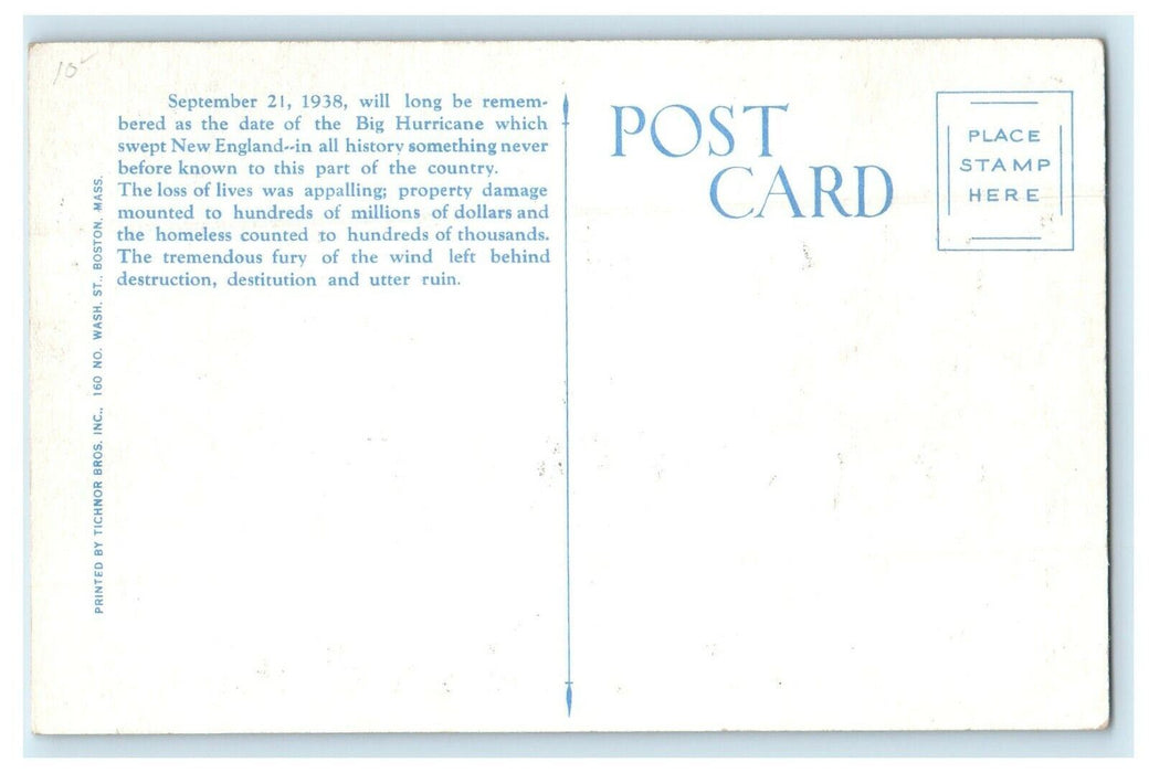 A Freak Of The Hurricane At New Bedford Massachusetts MA Unposted Postcard
