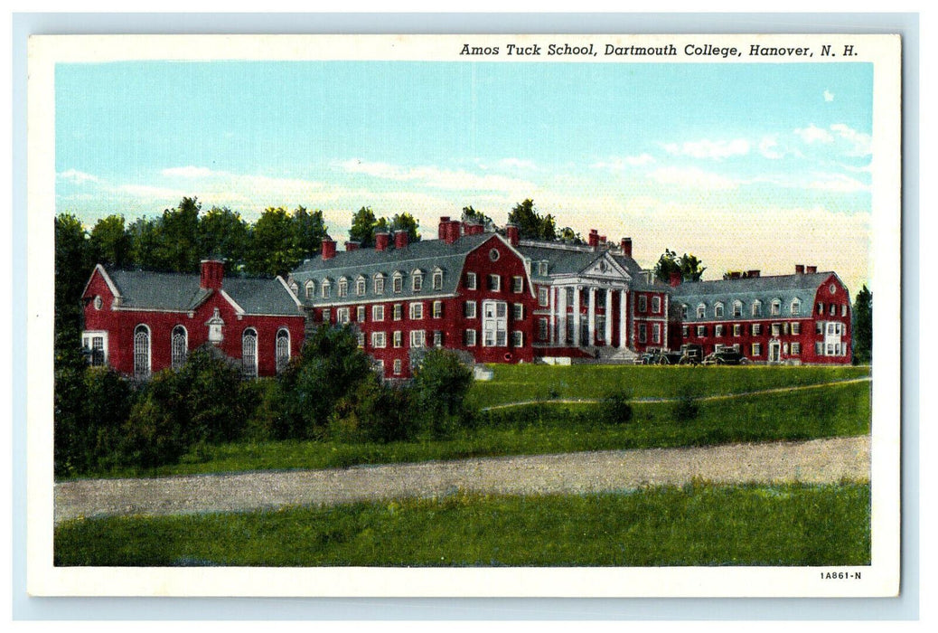 c1920s Amos Tuck School Dartmouth College, Hanover New Hampshire NH Postcard